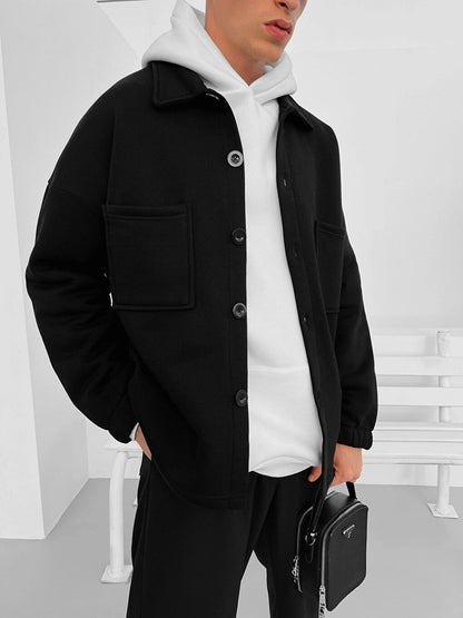 Oversize Basic Casual Jacket Black