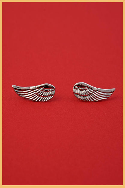 Silver Plated Angel Wing Earrings