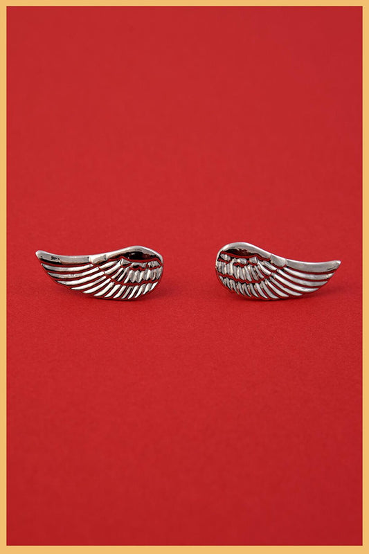 Silver Plated Angel Wing Earrings