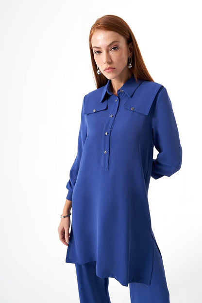 Shoulder Piece Indigo Tunic