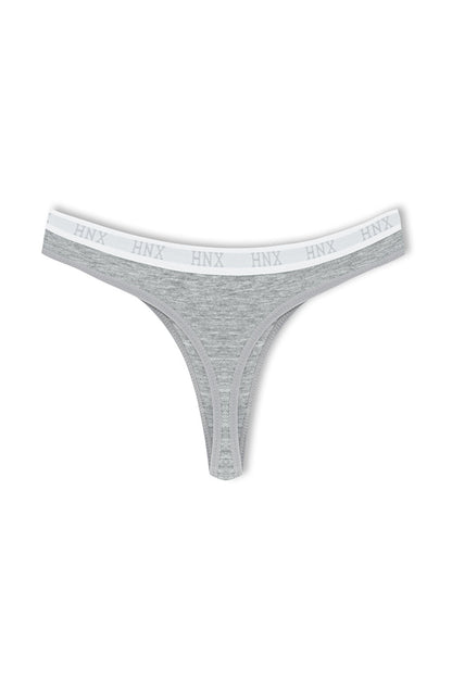 Basic Women's Thong Panties with Elastic Waist Cotton