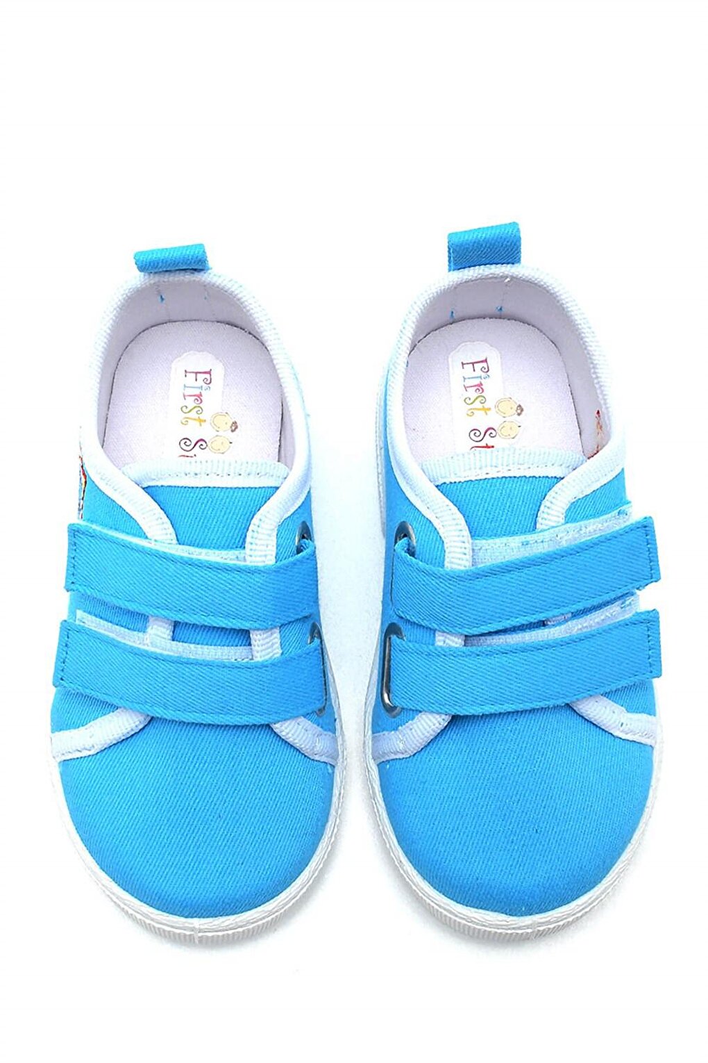 Star Embroidered Linen Sports Kids Shoes-TURQUOISE-F-494