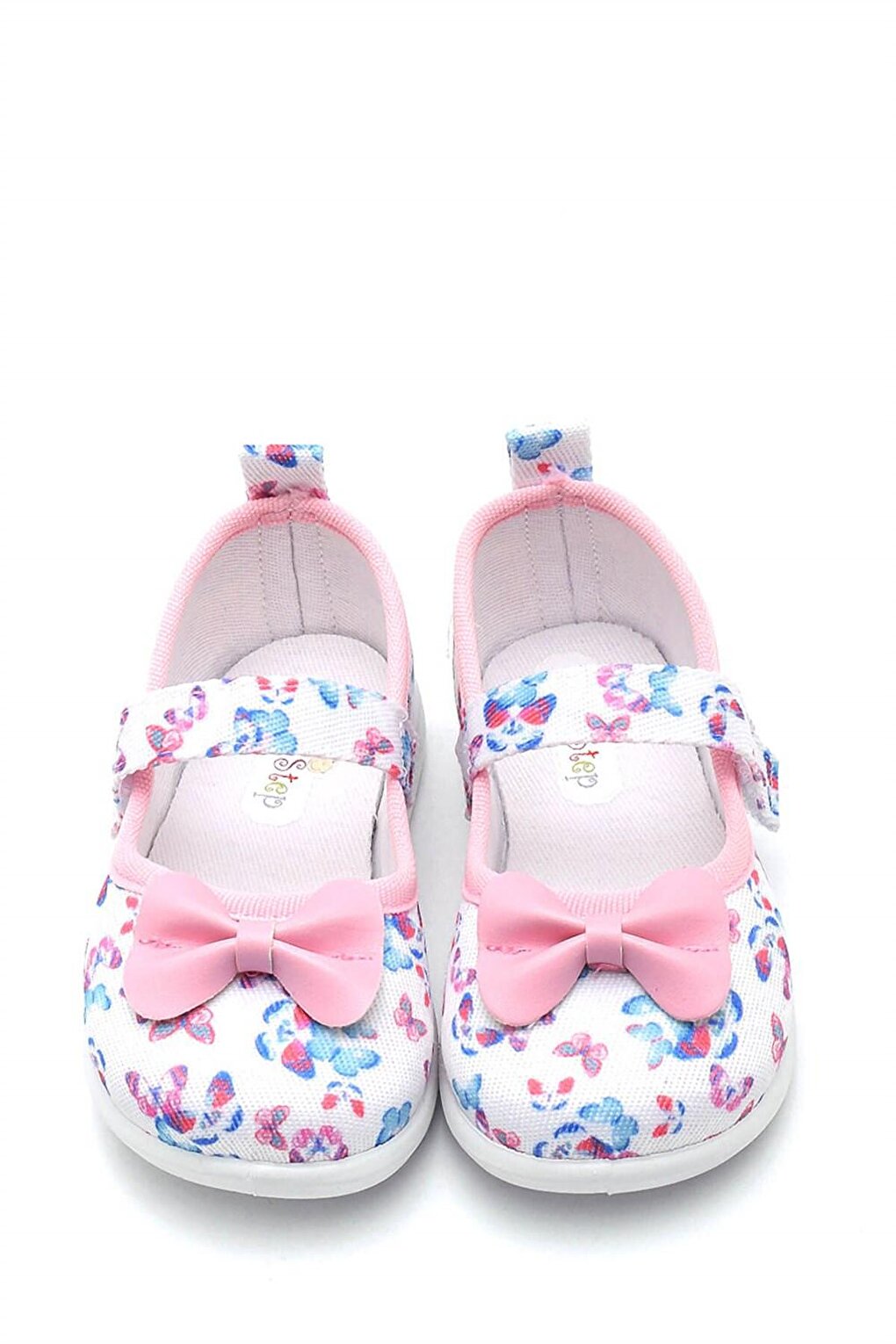 Ribbon Butterfly Patterned Linen Children's Shoes-PINK-F-4006