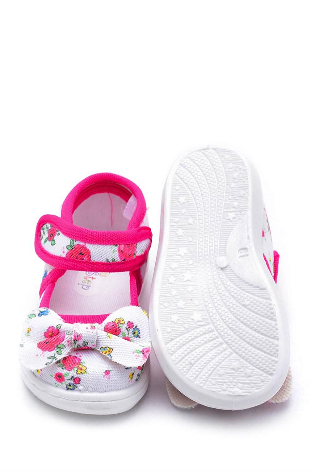 Fuchsia Bowknot Kids Linen Shoes-F-472