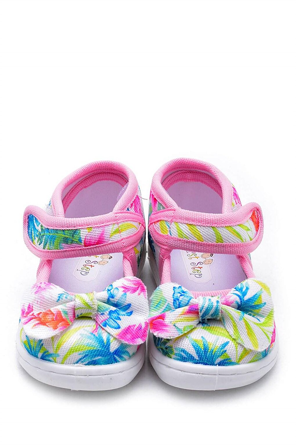 Pink Bowknot Kids Linen Shoes-F-472