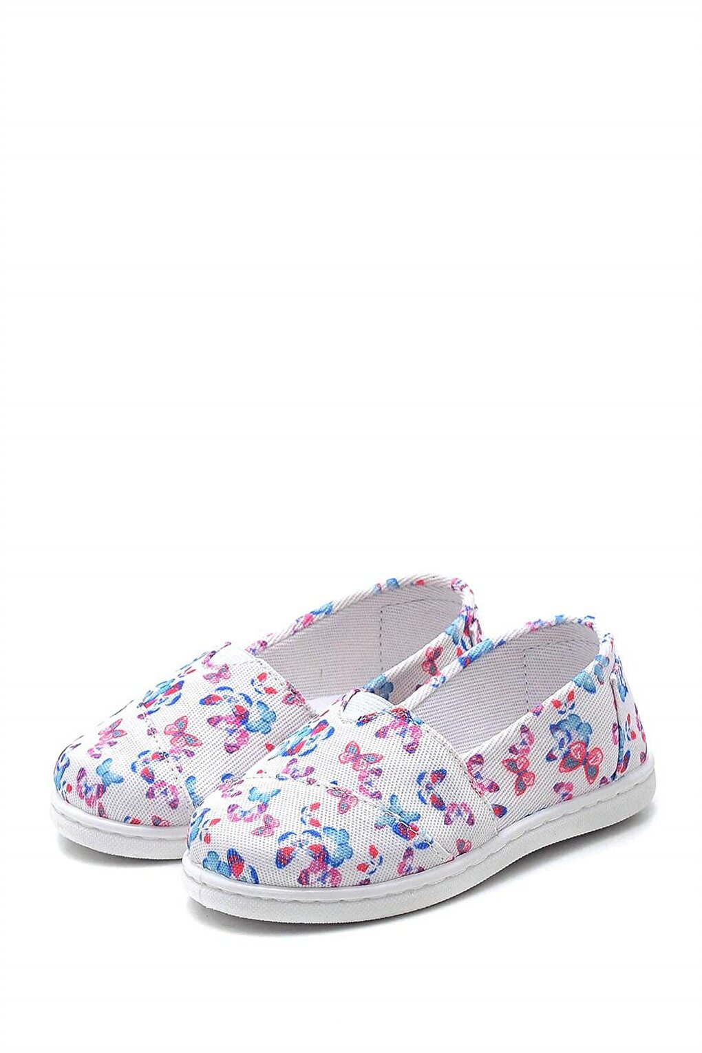 Butterfly Patterned Children's Linen Ballerina Shoes-F-488