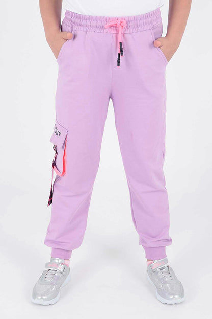 Kids Girl Live Printed Sweatpants Lace Up Elastic Slim Leg Cotton Sweatpants Ak722473