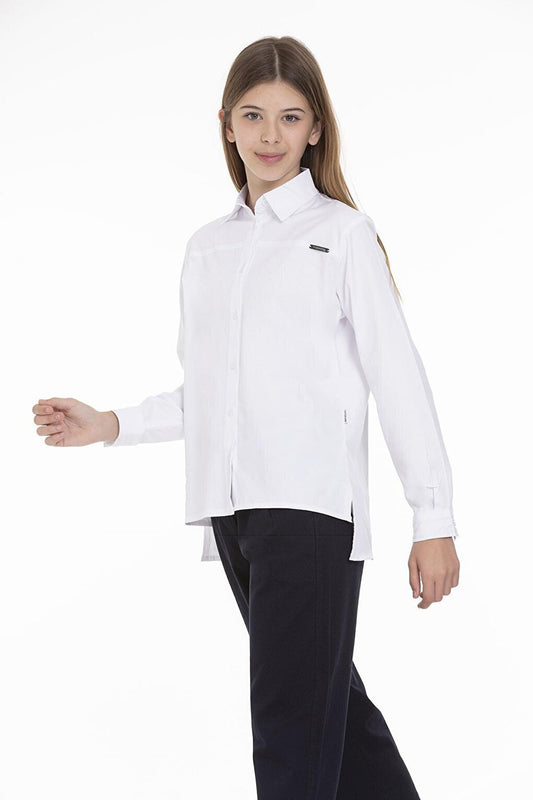 Girl's Comfortable Cut White Shirt 9-14 Years Lx240