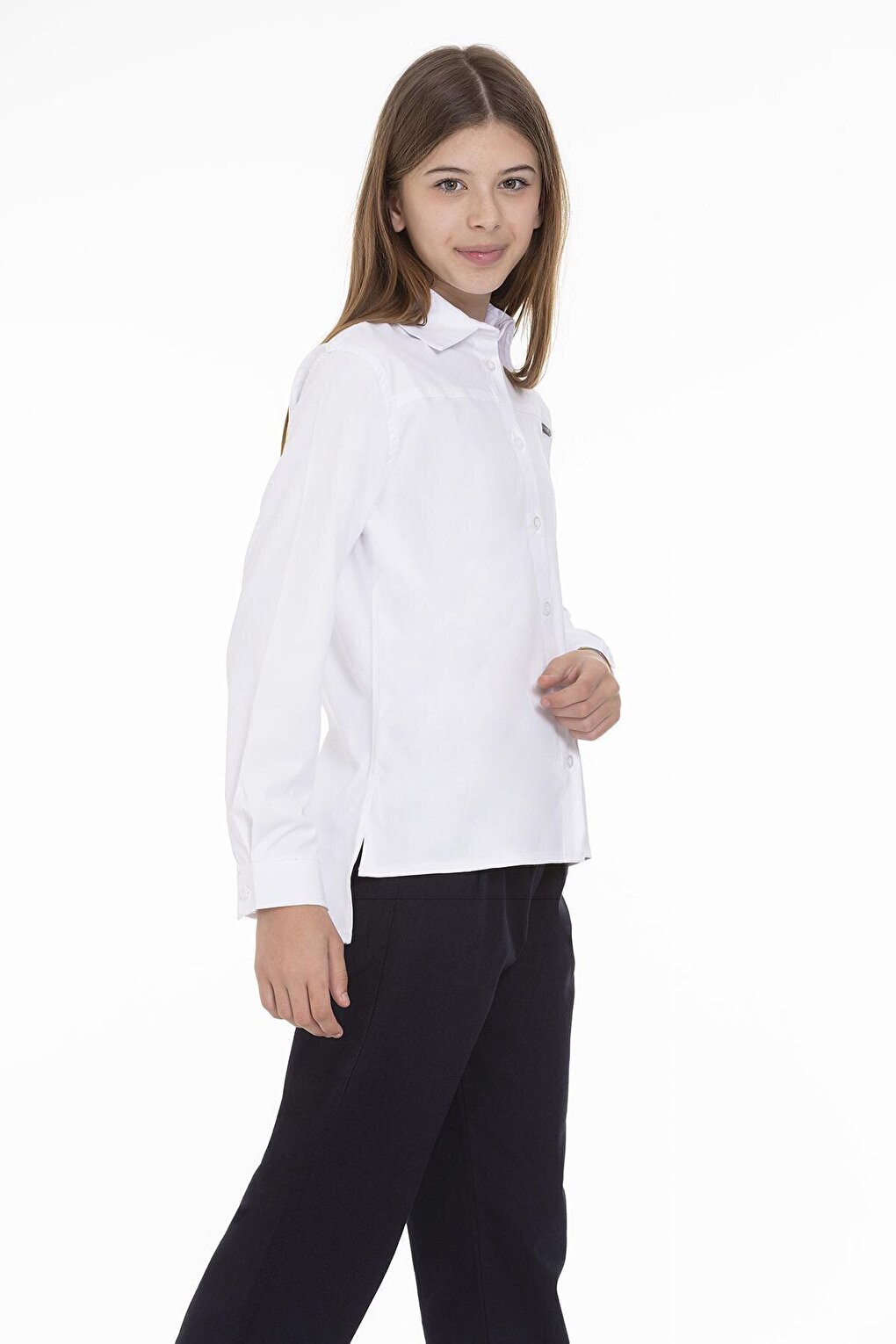 Girl's Comfortable Cut White Shirt 9-14 Years Lx240