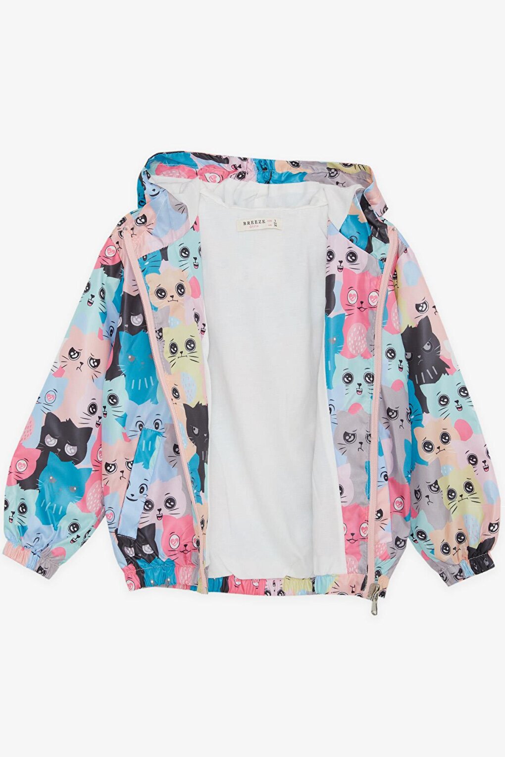 Girl's Raincoat Cute Kitten Patterned Mixed Color (Age 1-6)