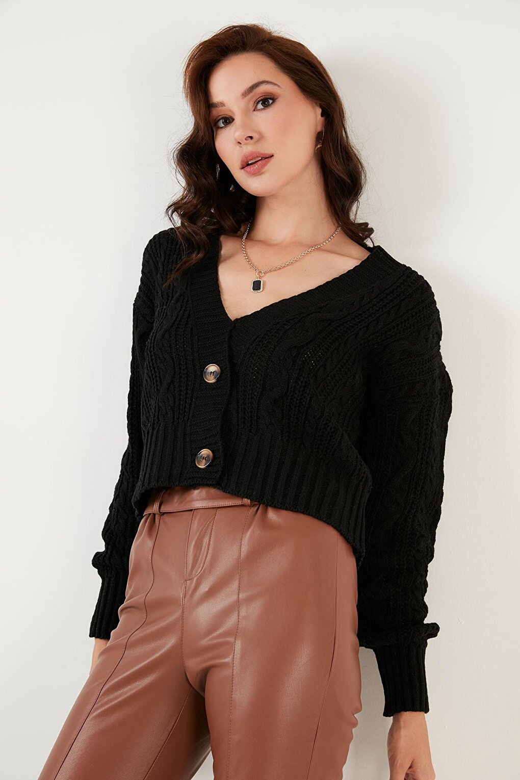 V Neck Crop Knitwear Cardigan 6071486