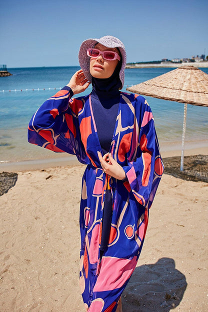 Geometric Saks Kimono Kaftan P2339