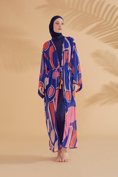 Geometric Saks Kimono Kaftan P2339