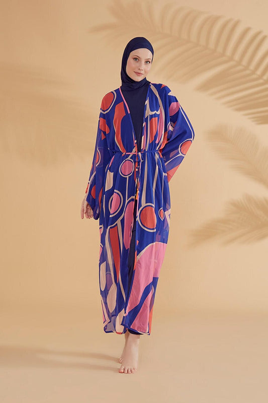 Geometric Saks Kimono Kaftan P2339