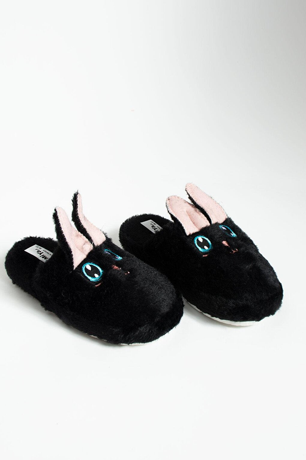 Cute Rabbit Front Closed Inside Fur Thermal Sole Women's Home Slippers P01-18-23Kl