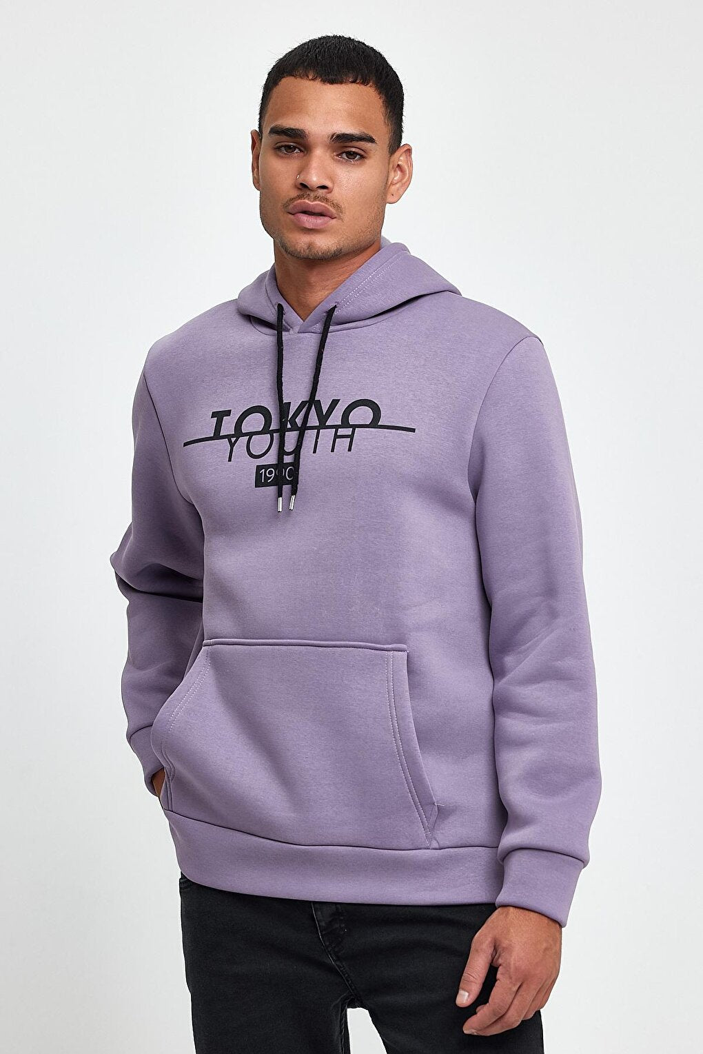 Men's Hooded Comfortable In-mold Fleece 3 thread Tokyo Printed SweatShirt spr24sw12