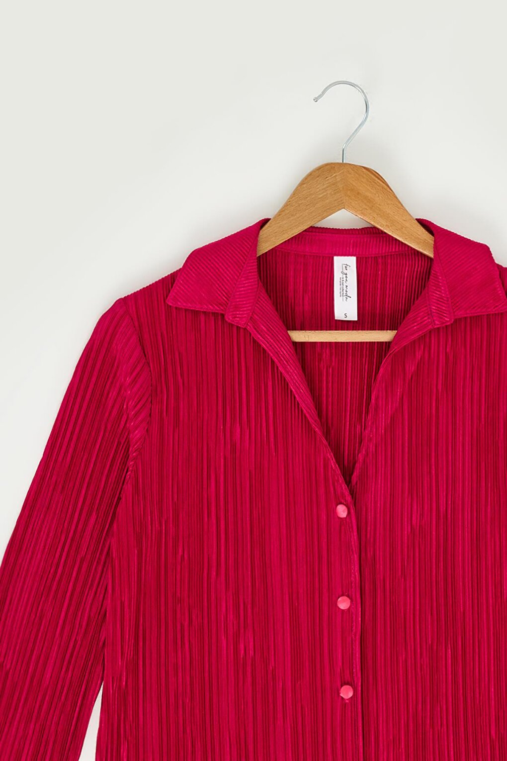 Pleated Fuchsia Shirt