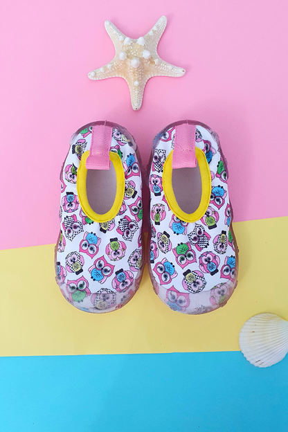 Owl Patterned Girl's Non-Slip Sole Sea Shoes-F-7020