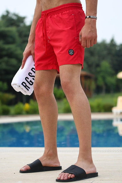 Red Swim Shorts with Rigging Detail 2944