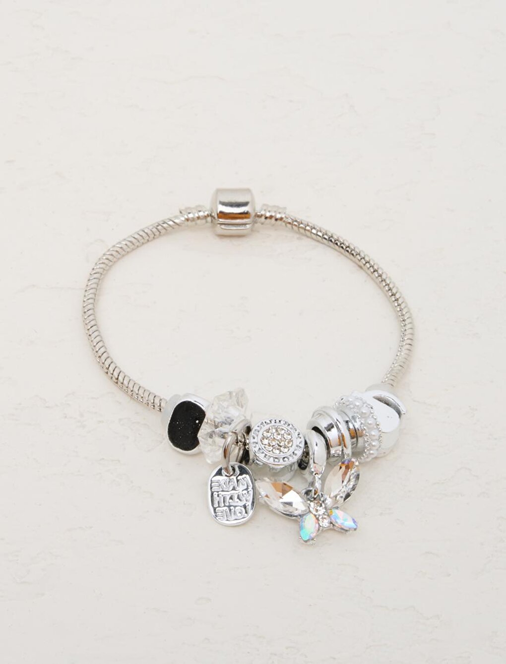 Silver Multi-Figure Shiny Charm Bracelet