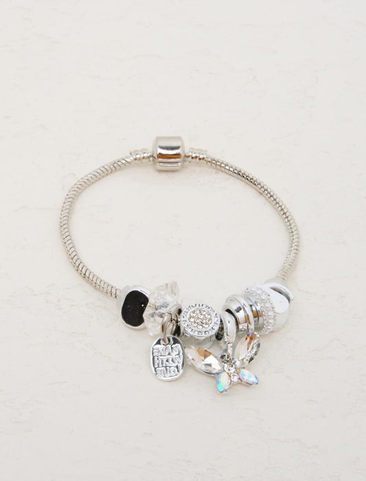 Silver Multi-Figure Shiny Charm Bracelet