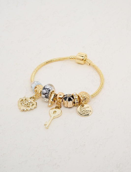 Gold Multi-Figure Shiny Charm Bracelet