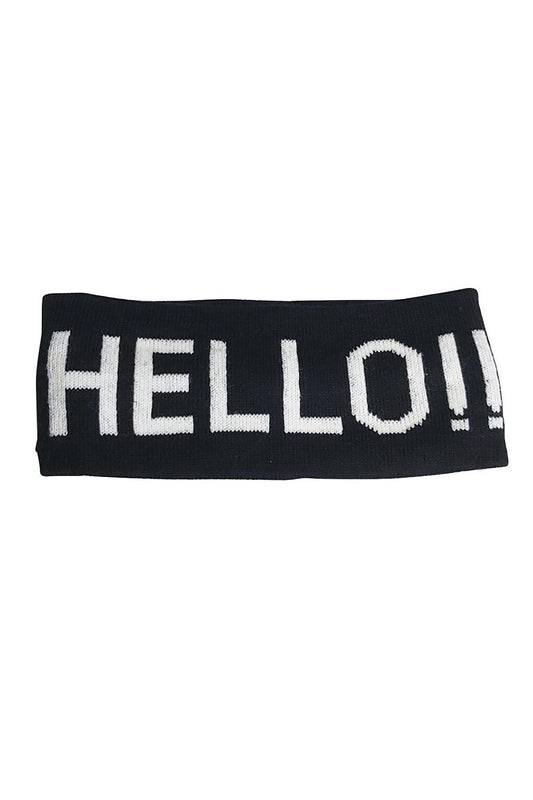 Hello Patterned Embroidered Knitwear Sports Hair Band