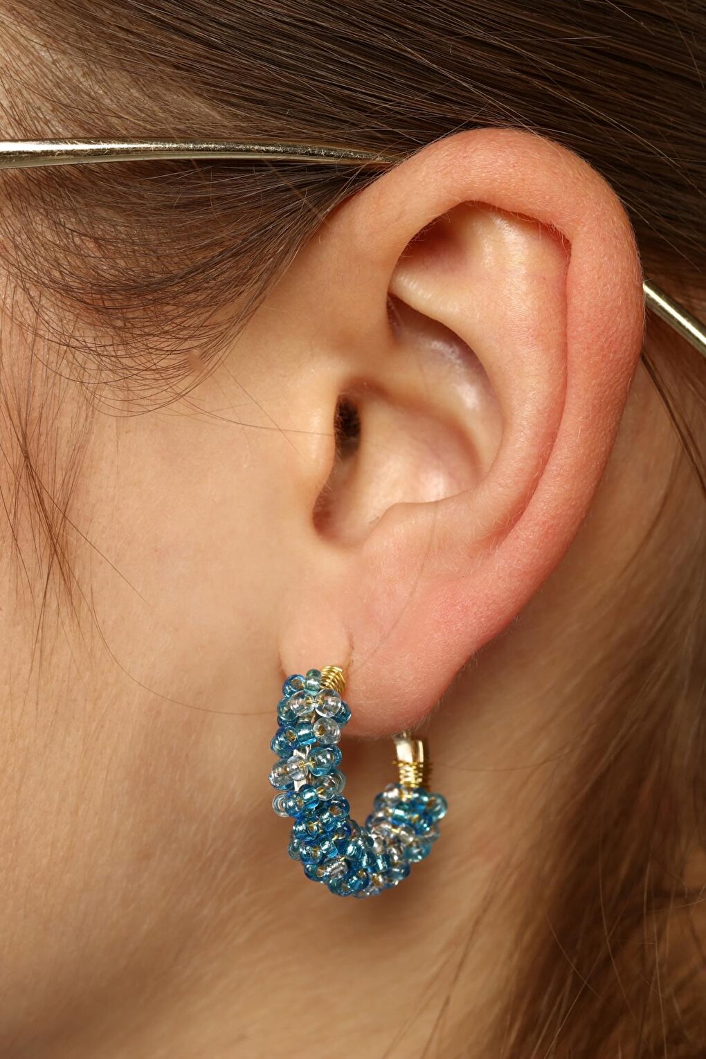 Blue 2-Piece Bead Earrings