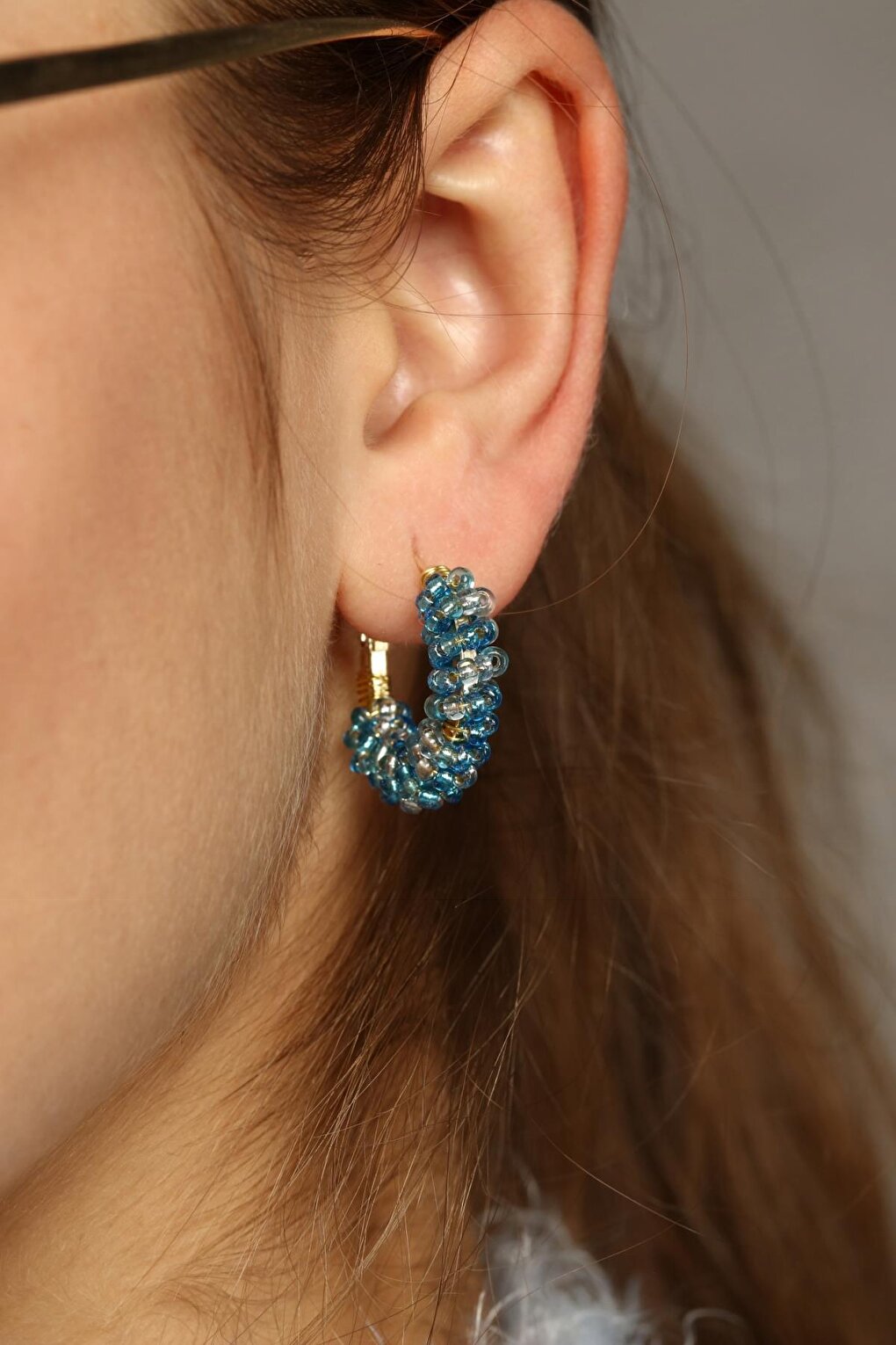 Blue 2-Piece Bead Earrings