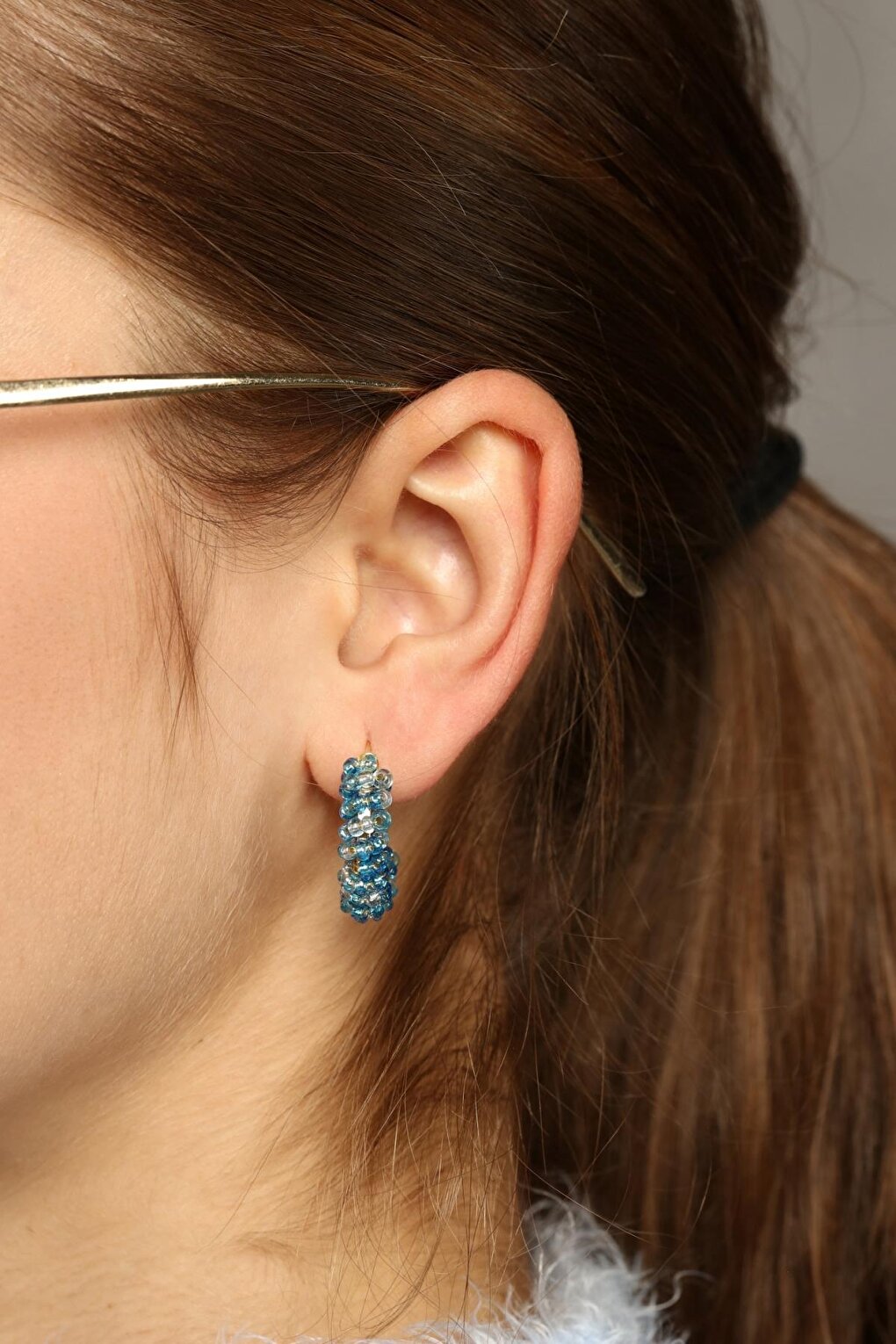 Blue 2-Piece Bead Earrings