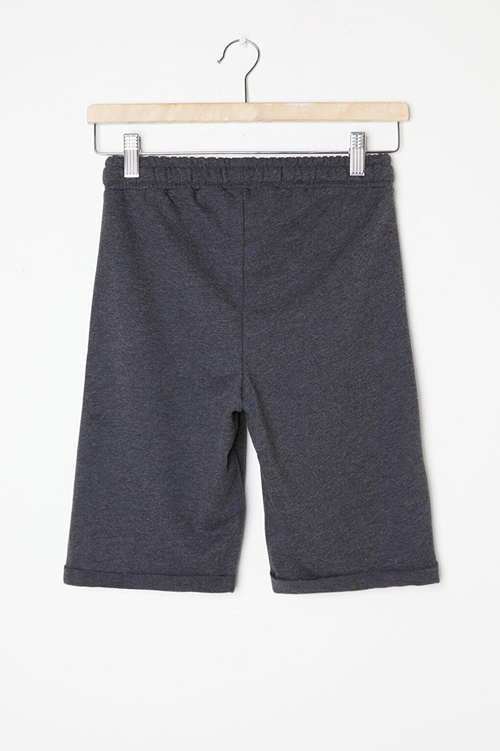 Boy's Dark Gray Elastic Waist Straight Shorts 16258