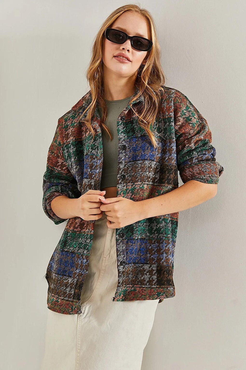 Women's Ethnic Patterned Stamped Shirt