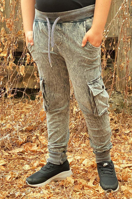 Boys' Jean Look Sweatpants with Cargo Pocket