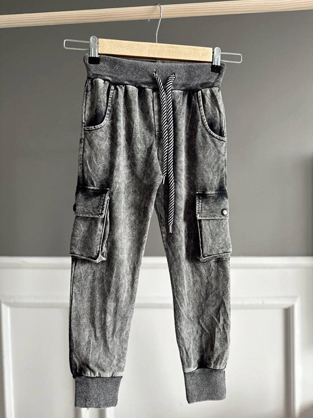 Boys' Jean Look Sweatpants with Cargo Pocket