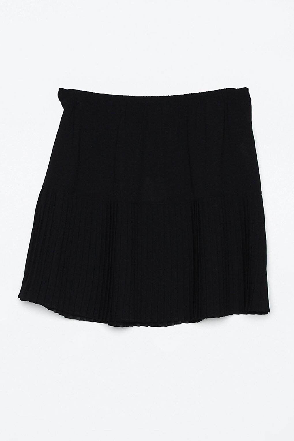 BLACK01 Pleated Short Shirt Skirt