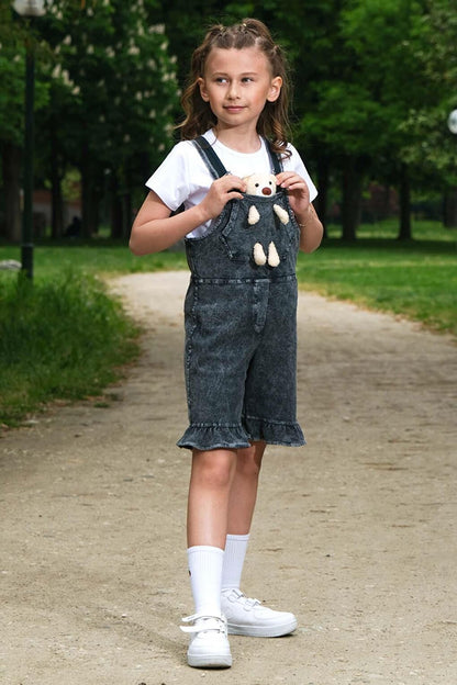 Girl's Shorts and Teddy Bear Jean Salopet