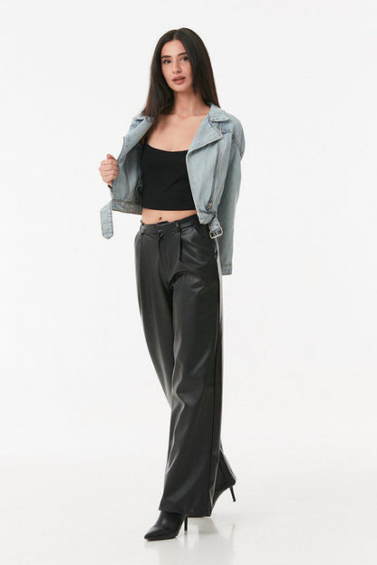 Belt Detailed Crop Jacket