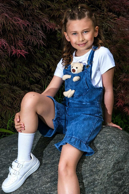 Girl's Shorts and Teddy Bear Jean Salopet