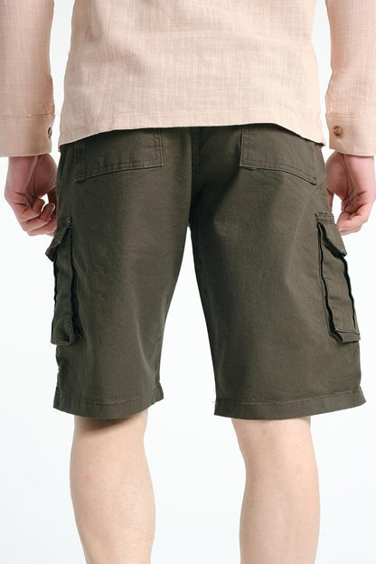 Cotton Linen Comfort Men's Cargo Pocket Bermuda Capri