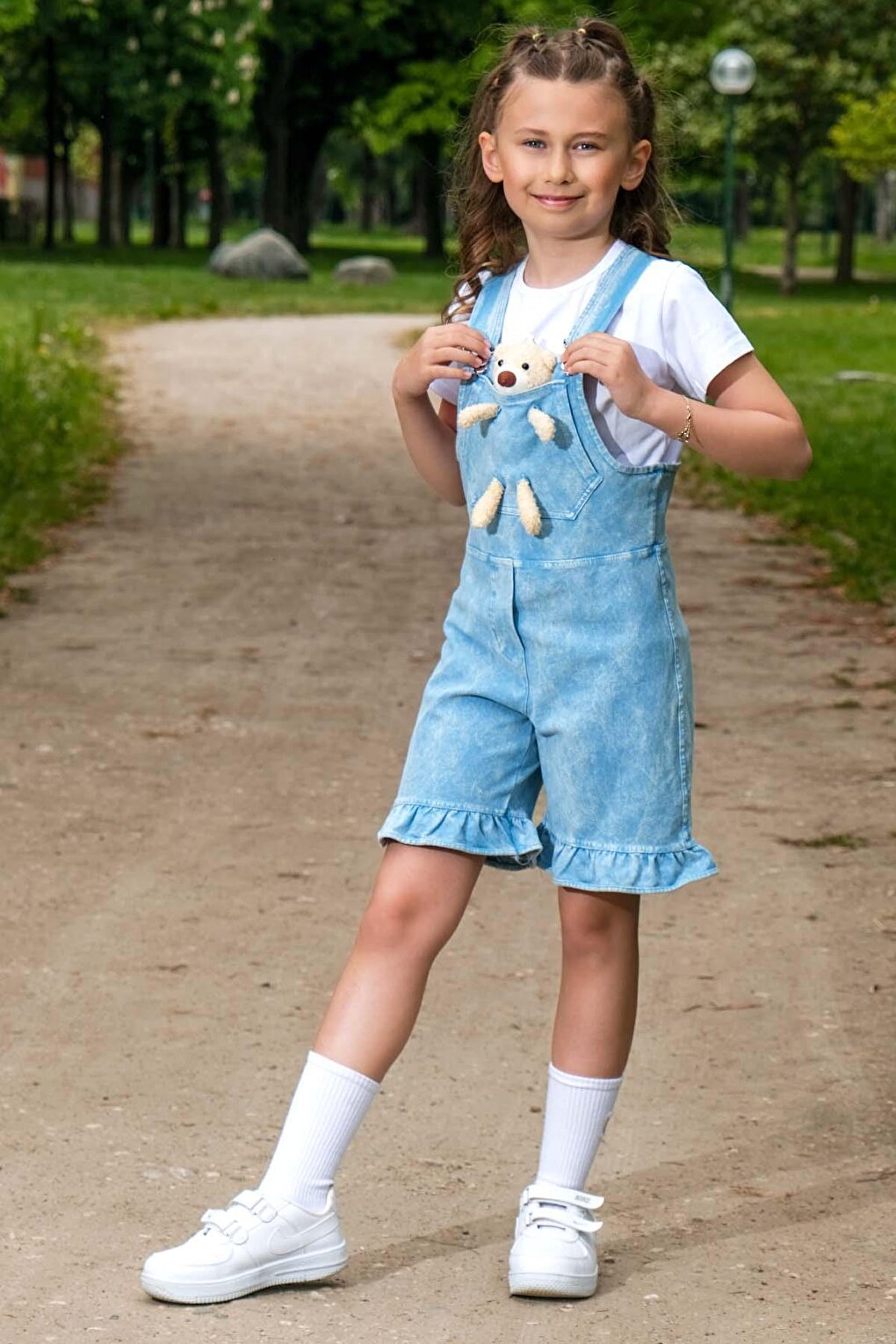 Girl's Shorts and Teddy Bear Jean Salopet