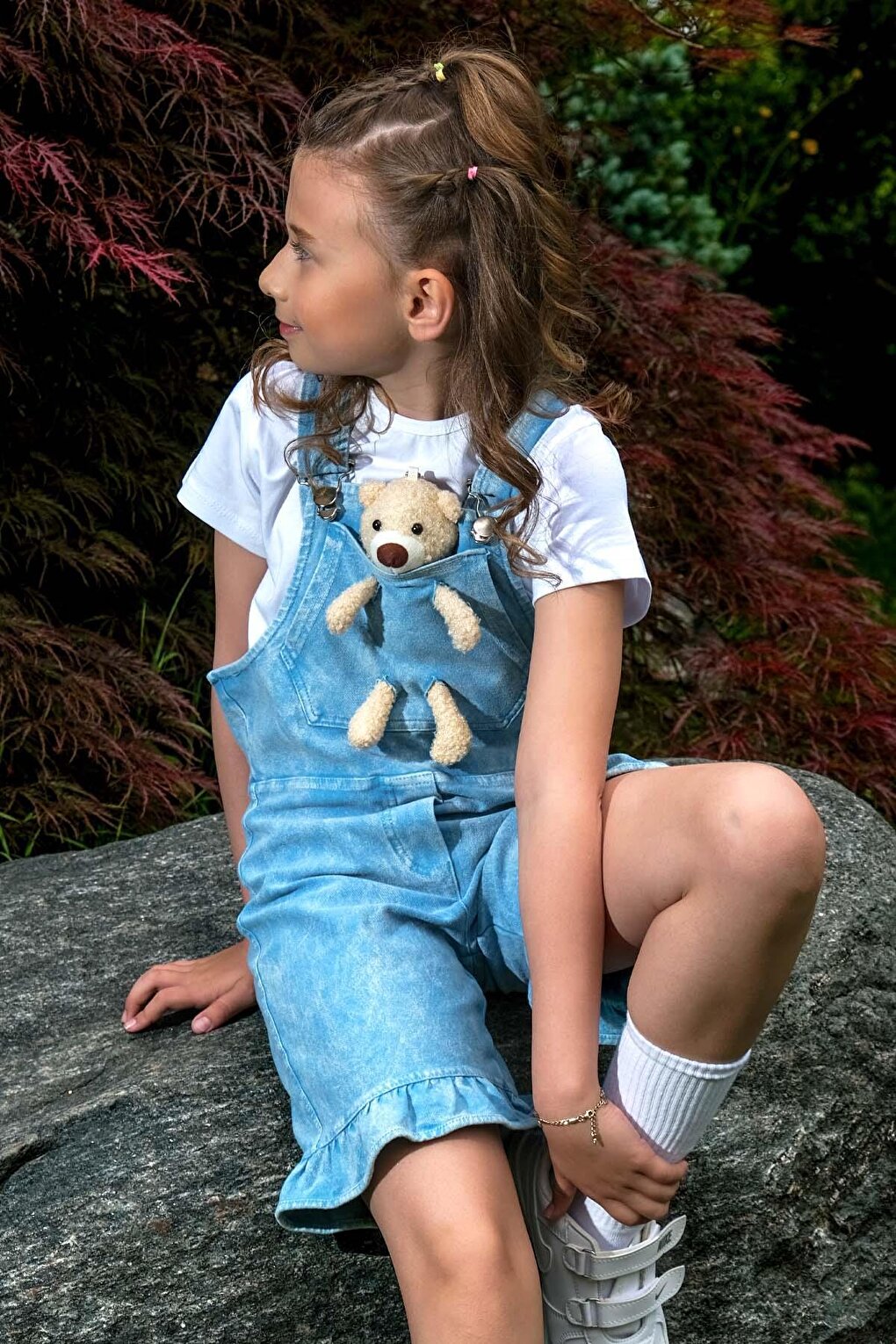 Girl's Shorts and Teddy Bear Jean Salopet