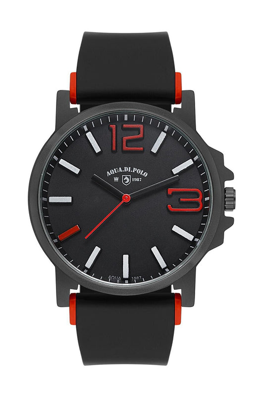 Men's Black Silicone Wristwatch Apsv1-a5290-es133