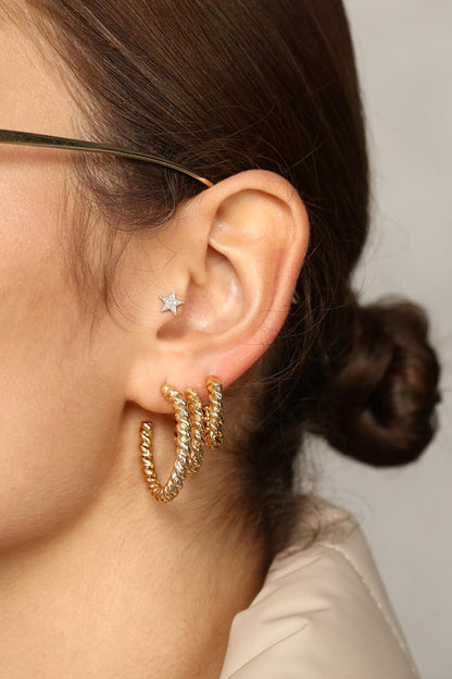 Women's Gold 3-Piece Stud Earring Set