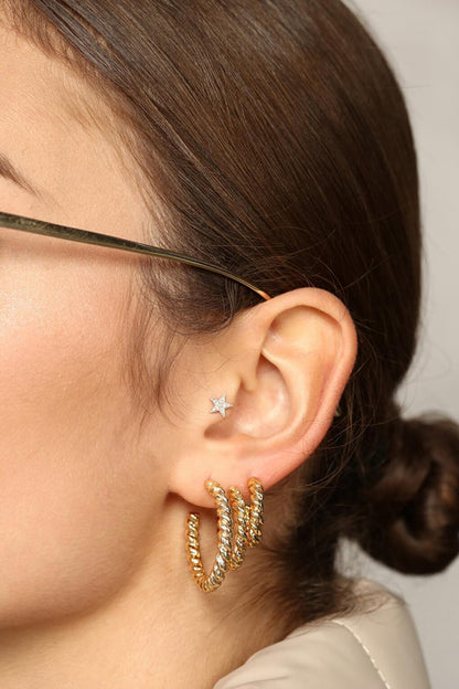 Women's Gold 3-Piece Stud Earring Set