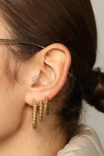 Women's Gold 3-Piece Stud Earring Set