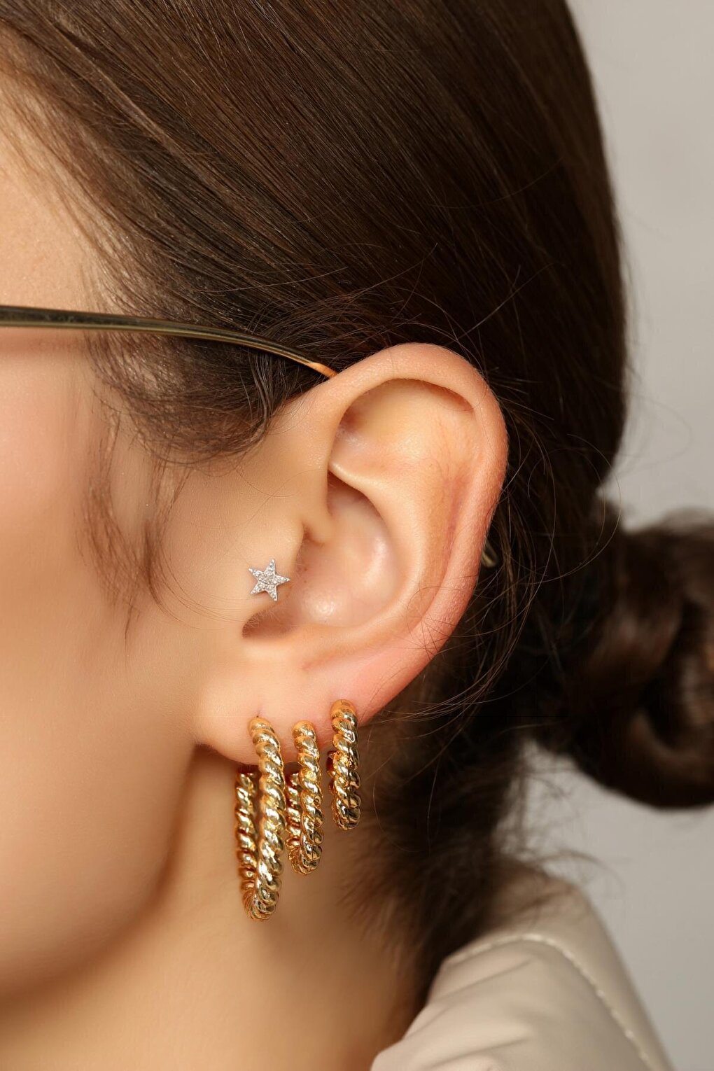 Women's Gold 3-Piece Stud Earring Set