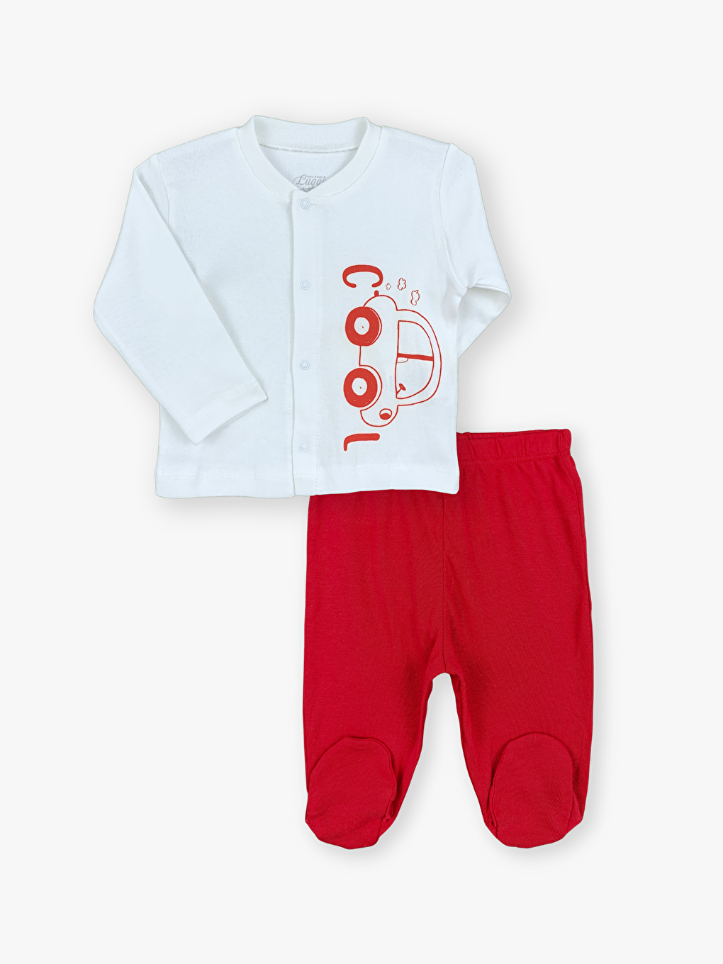 Crew Neck Long Sleeve Printed Baby Boy 2 Piece Set