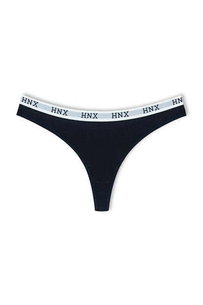 Basic Women's Thong Panties with Elastic Waist Cotton