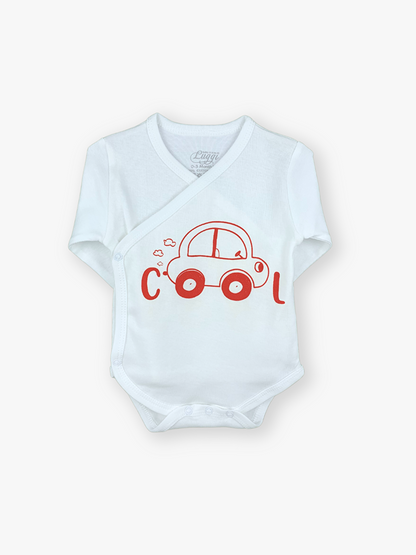 Envelope Collar Long Sleeve Printed Baby Boy 2-Piece Set