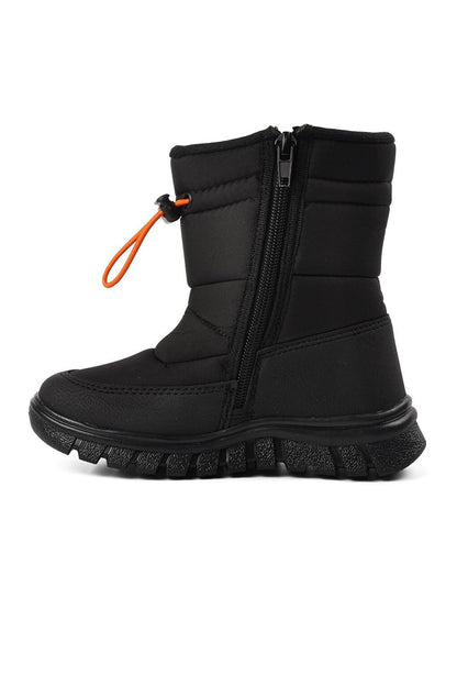 Viscon-P Black Fleece Kids Snow Boots